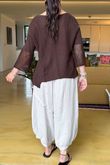 Made in Italy Cotton Blend Knit Top Chocolate /9 =